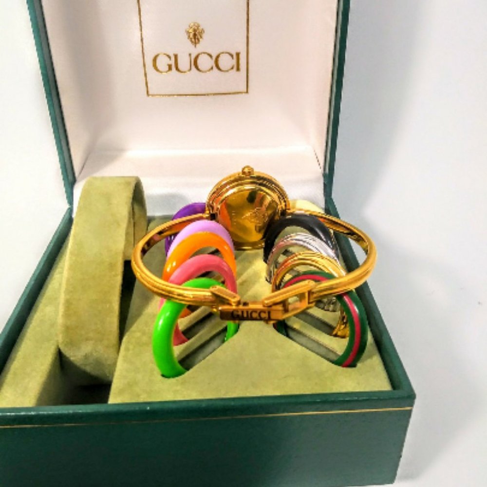 Retro vintage Gucci interchangeable Swiss watch with certificate of authenticity - Picture 6 of 7
